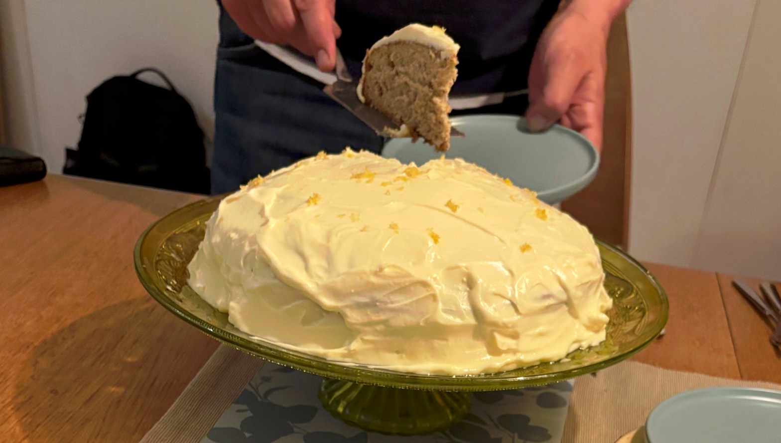 carving a cake as clock