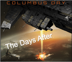 Expeditionary Force - Columbus Day - The Days After - scene of orbital strike against Earth from spaceship